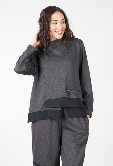 Moonlight Knit Step Hem Pullover, Gray 