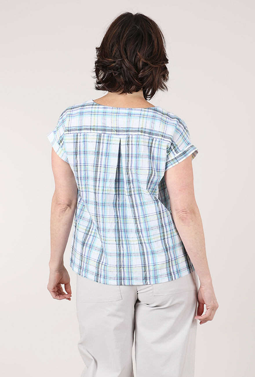 Habitat Blurred Plaid Harwich Pullover, Sky 