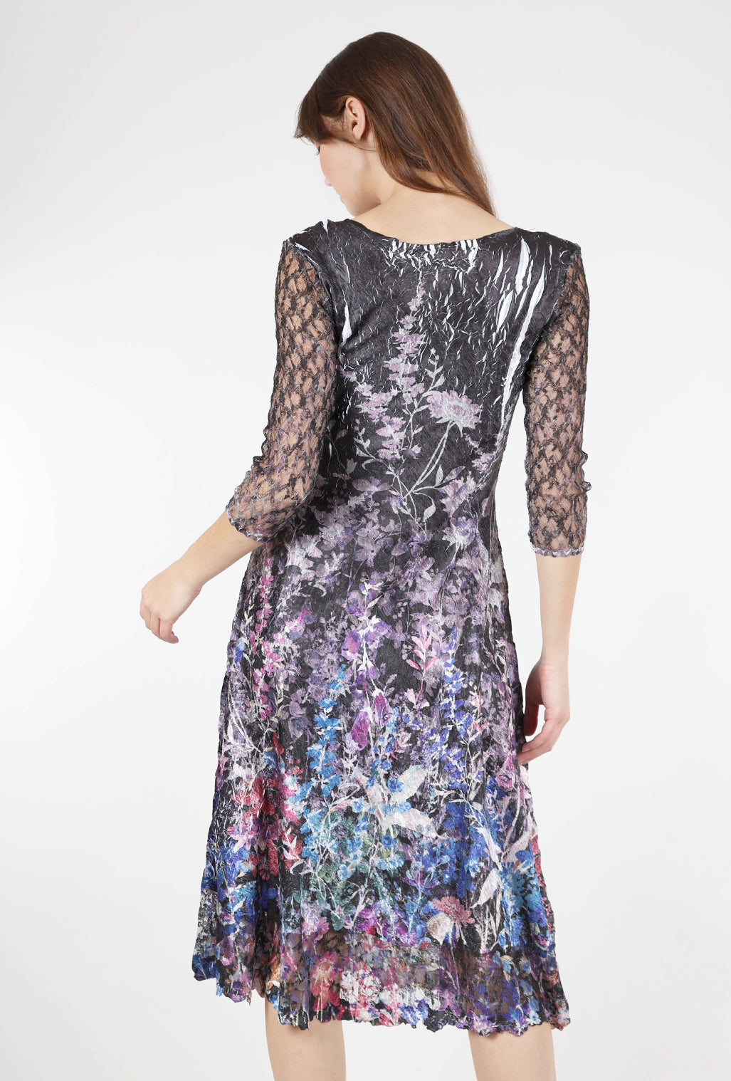 Komarov Lace-Sleeve Monarch Dress, Garden 