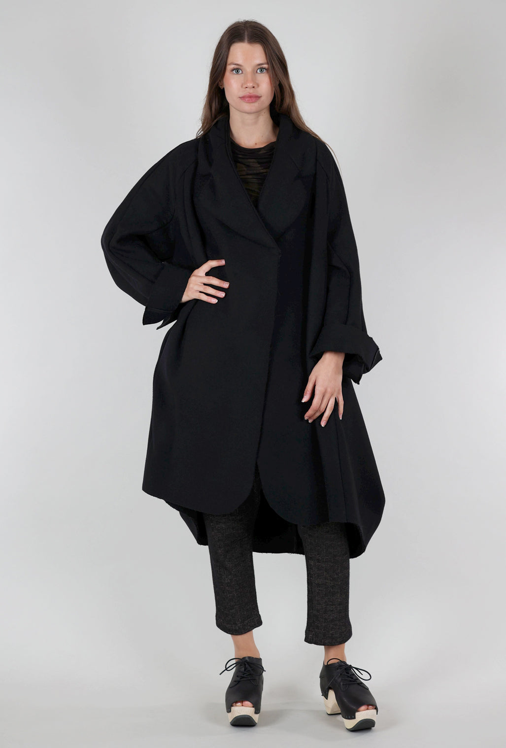 Rundholz Sculptural Wool 2 Coat, Black 