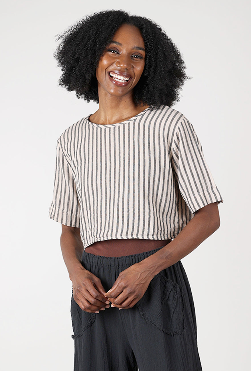 Curator Noa Crop Top, Oat Stripe 