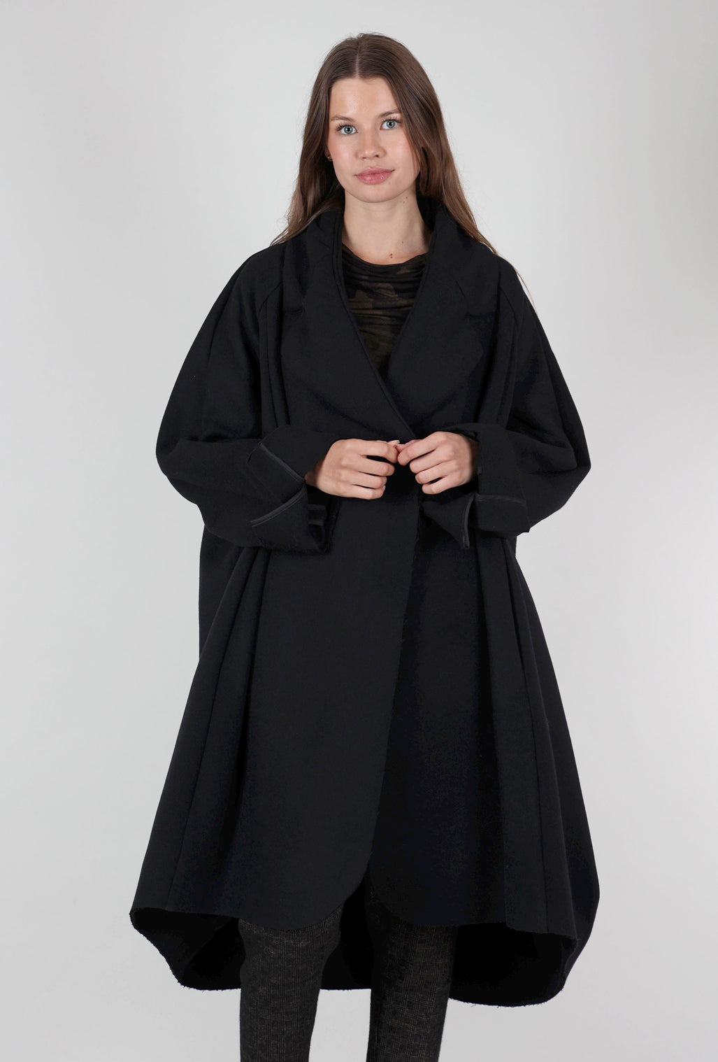 Rundholz Sculptural Wool 2 Coat, Black 