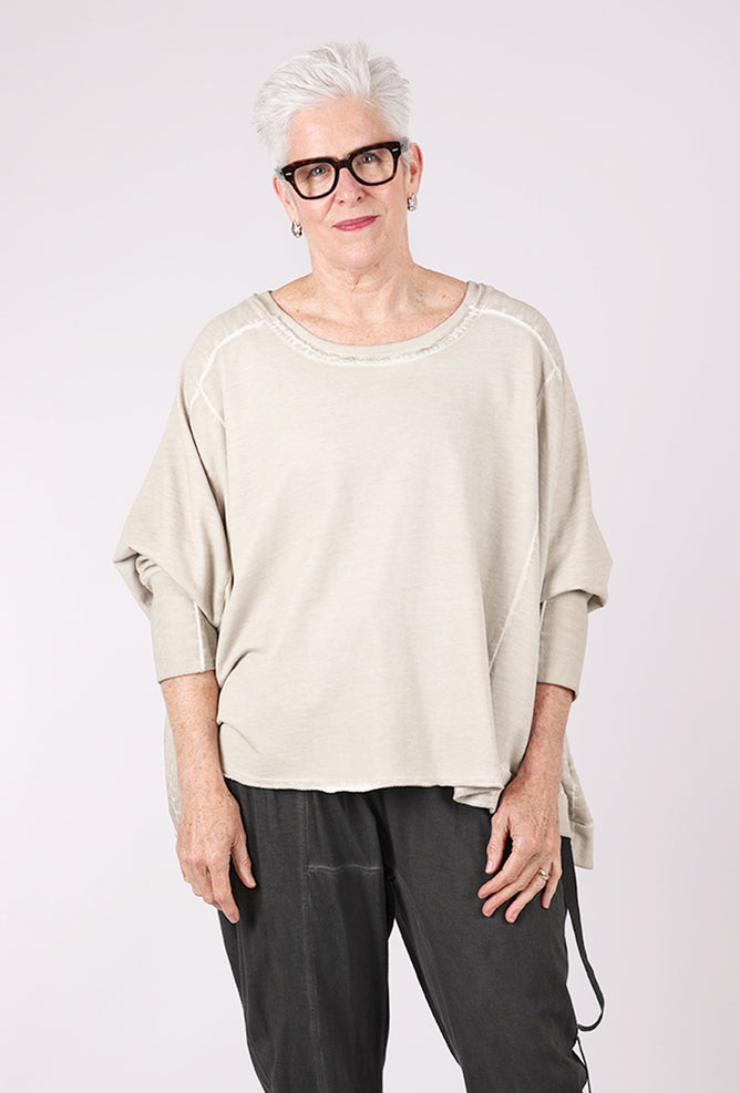 Pluslavie Wide Short Sweat, Greige 