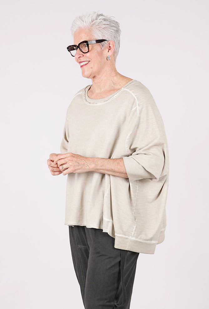 Pluslavie Wide Short Sweat, Greige 