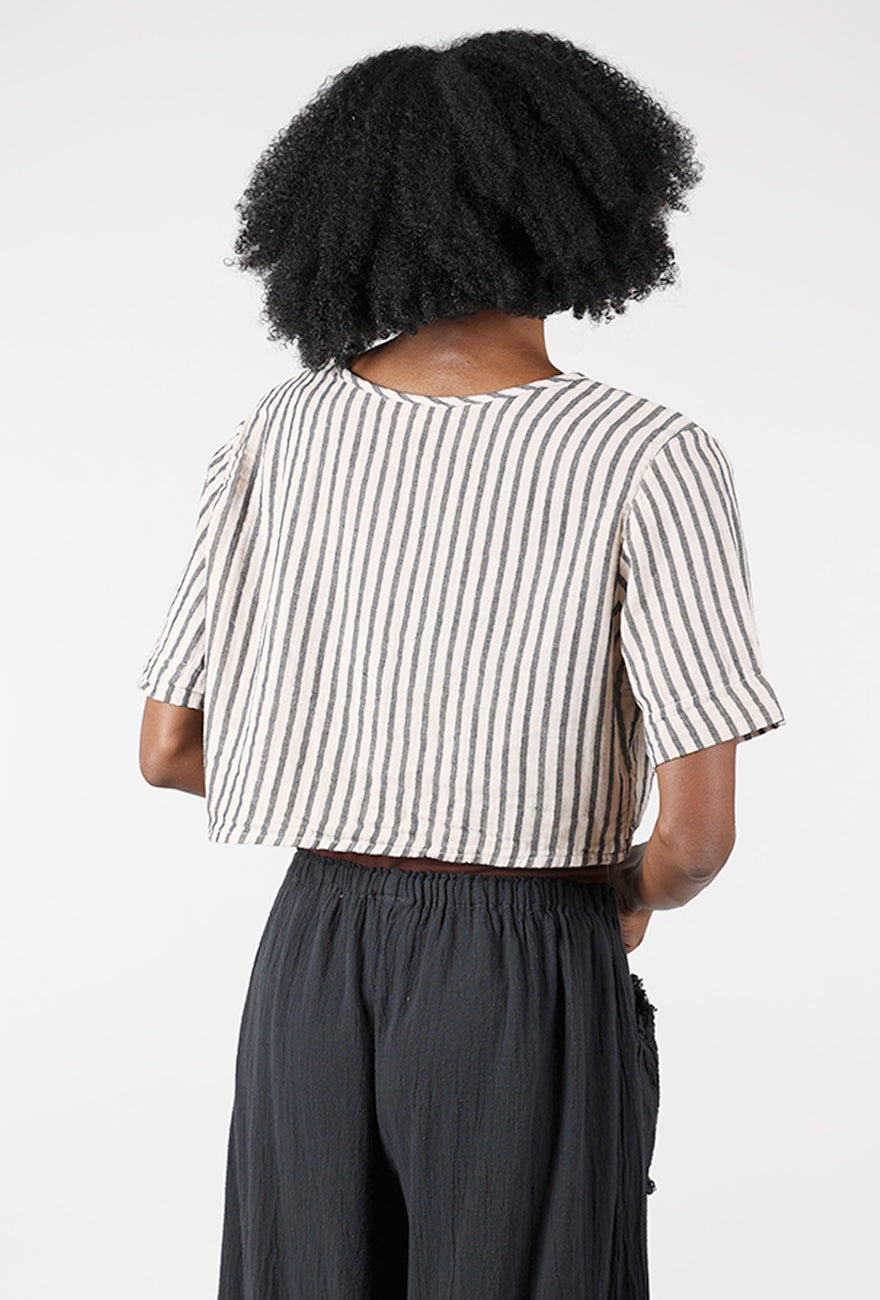 Noa Crop Top, Oat Stripe