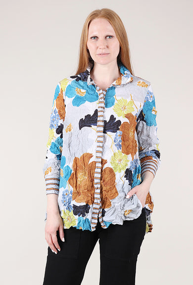 Olivia by Habitat Crimped Crepe Mixed Shirt, Cinnamon 