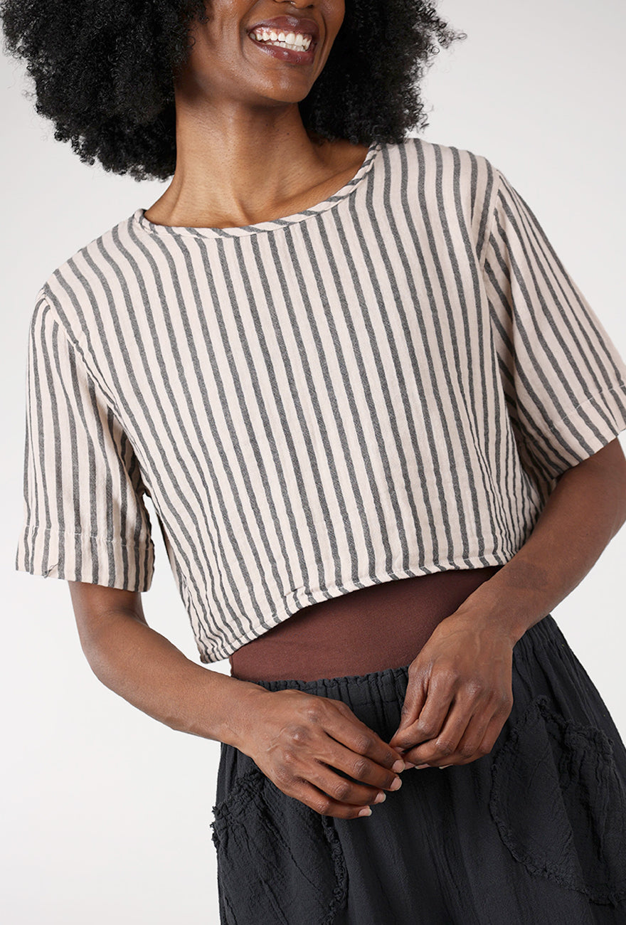 Noa Crop Top, Oat Stripe