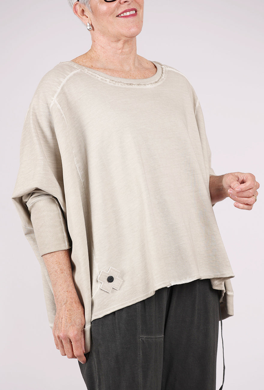 Pluslavie Wide Short Sweat, Greige 