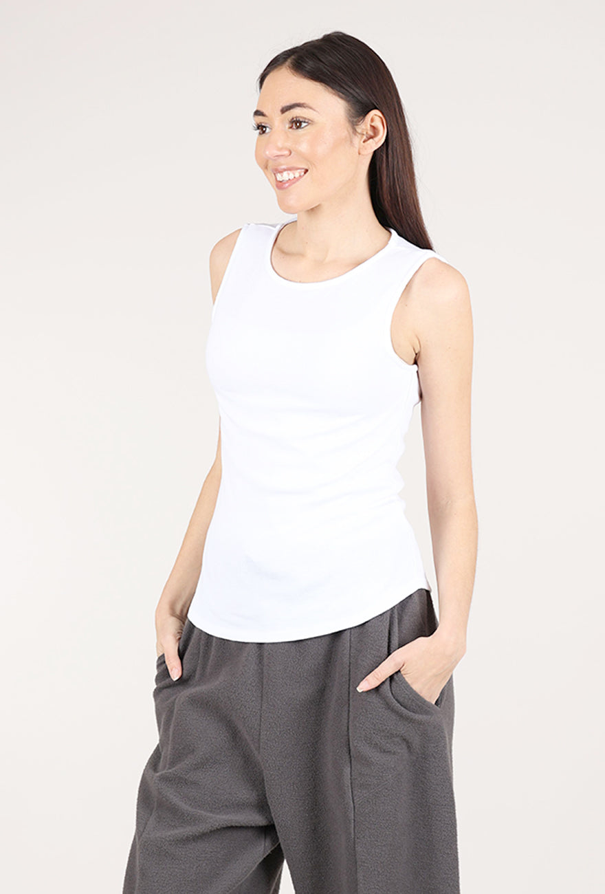 Mododoc Shirttail Slim Tank, White Halo 