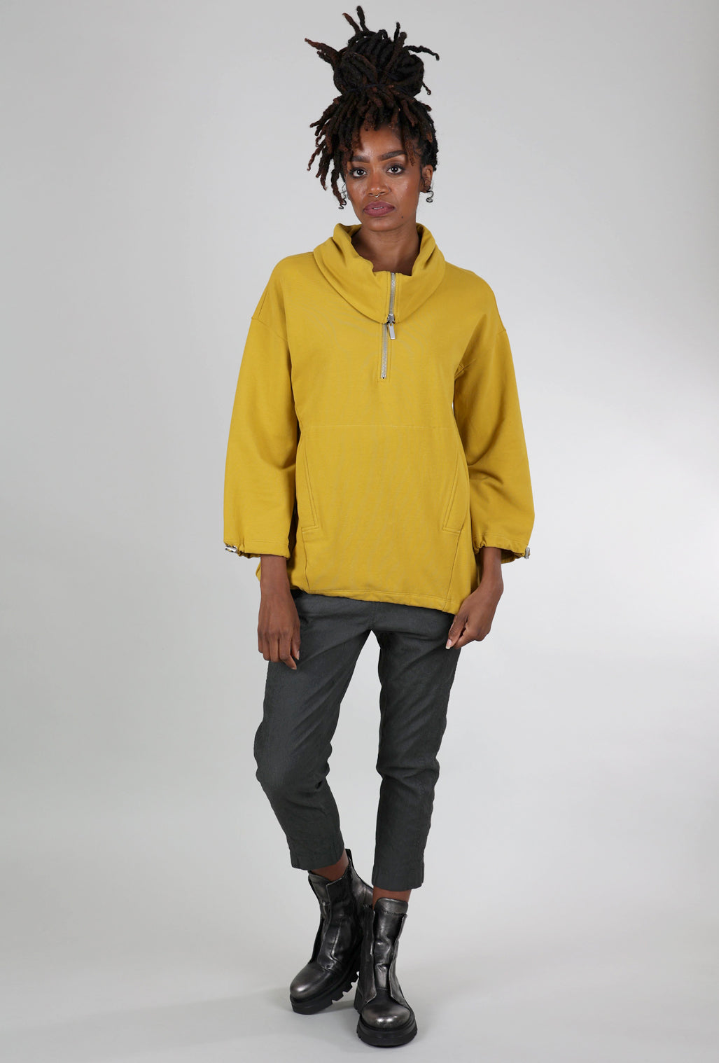 Liv Fleece Toggle Zip Pullover, Gold 