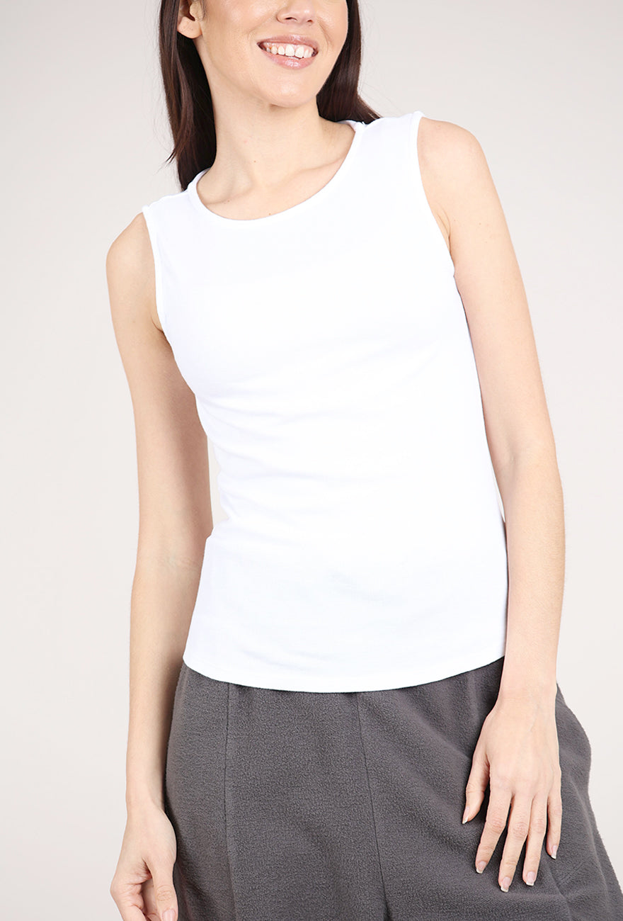 Mododoc Shirttail Slim Tank, White Halo 