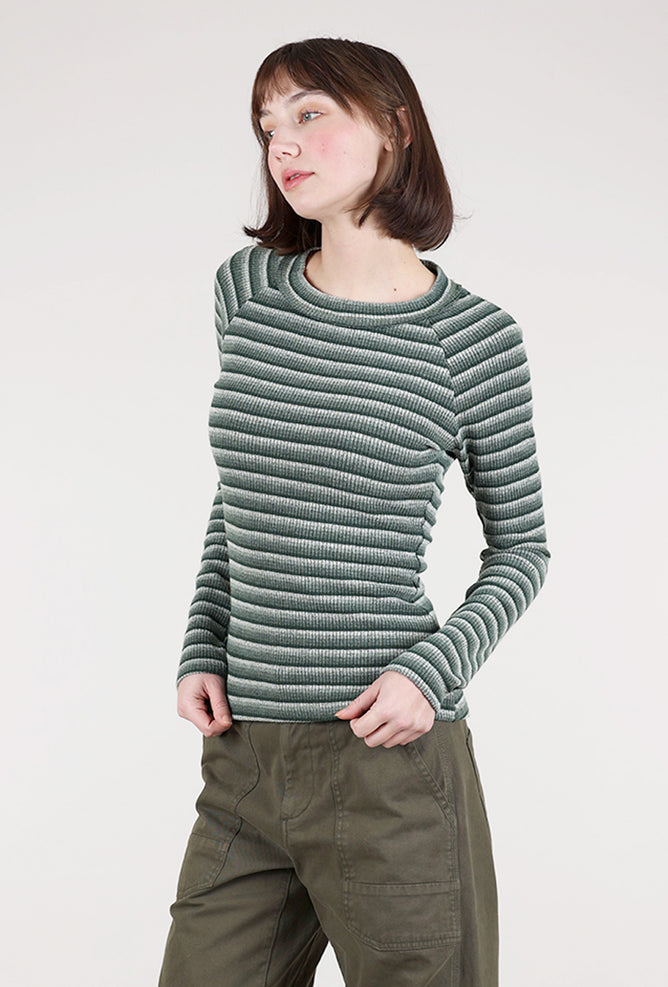 Hem & Thread Multi Stripe Slim Top, Hunter Mix 