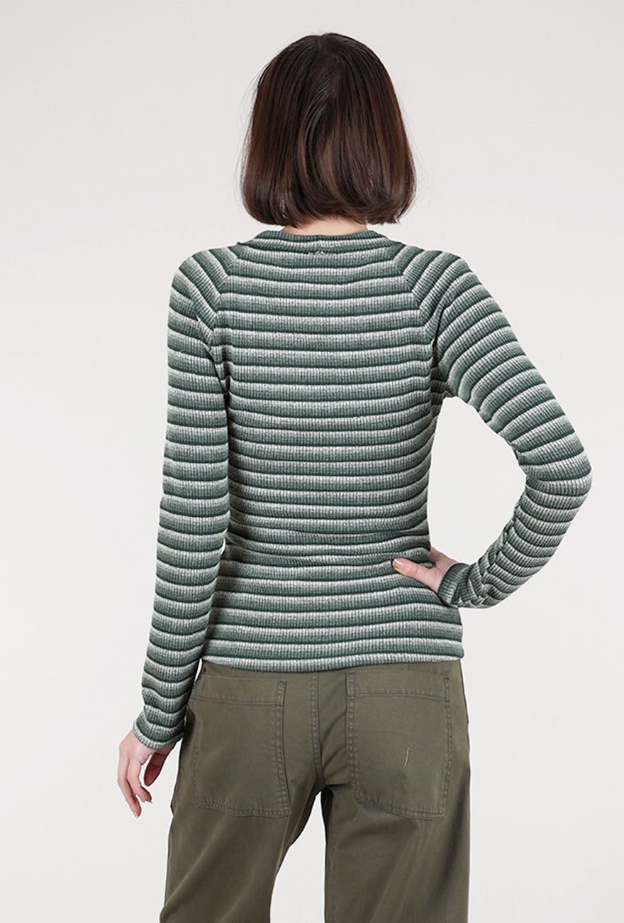 Hem & Thread Multi Stripe Slim Top, Hunter Mix 