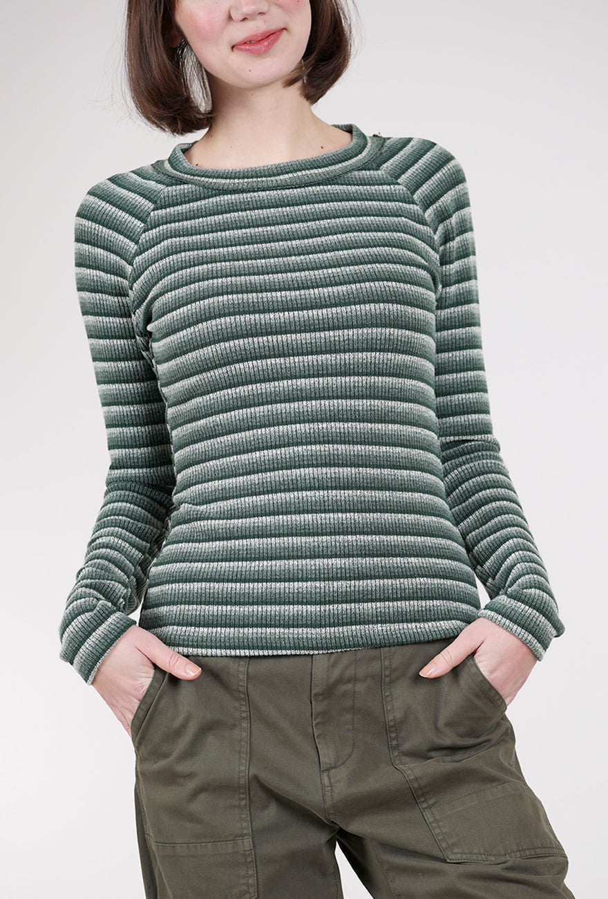 Hem & Thread Multi Stripe Slim Top, Hunter Mix 