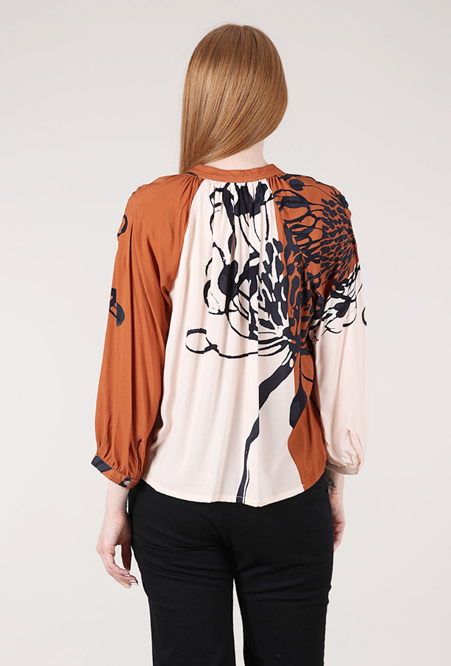 Bel Kazan Opal Top, Rust Lulu Print 