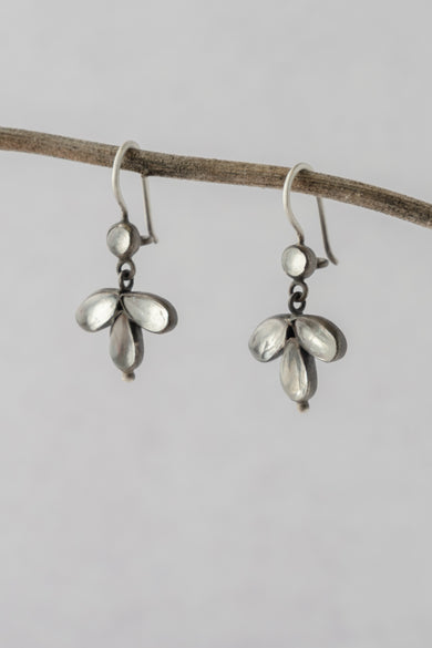 Jane Diaz Tiny Cabochon Drop Earring, Clear Quartz 