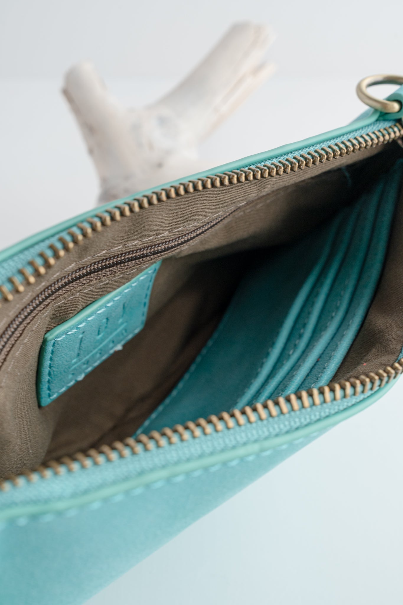 Joy Accessories Mini Crossbody Wristlet, Light Turquoise Luxe 