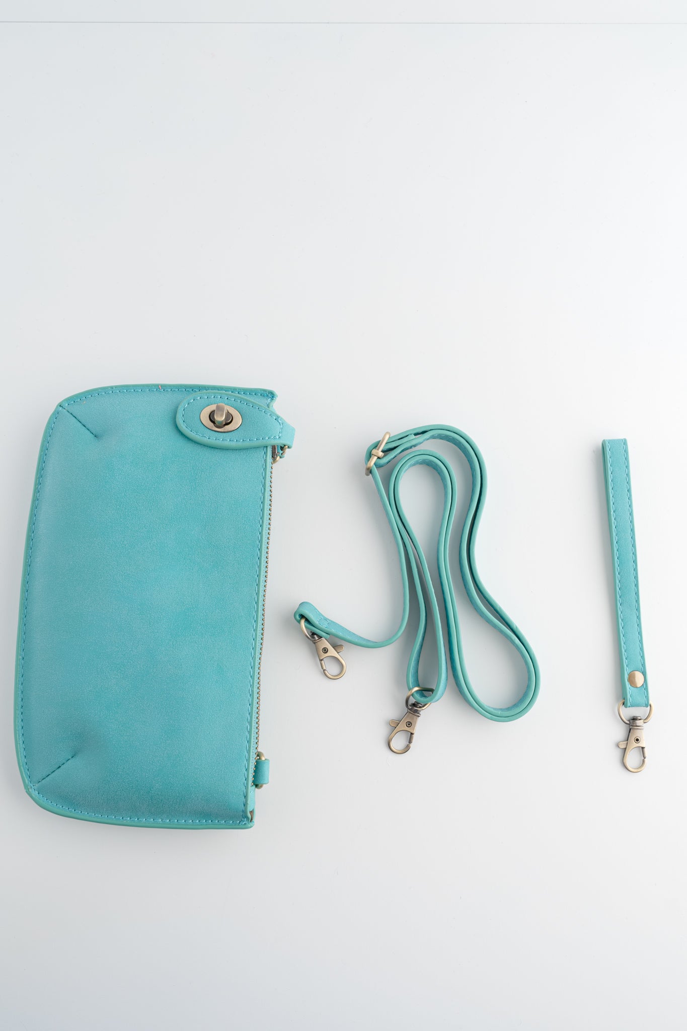 Joy Accessories Mini Crossbody Wristlet, Light Turquoise Luxe 