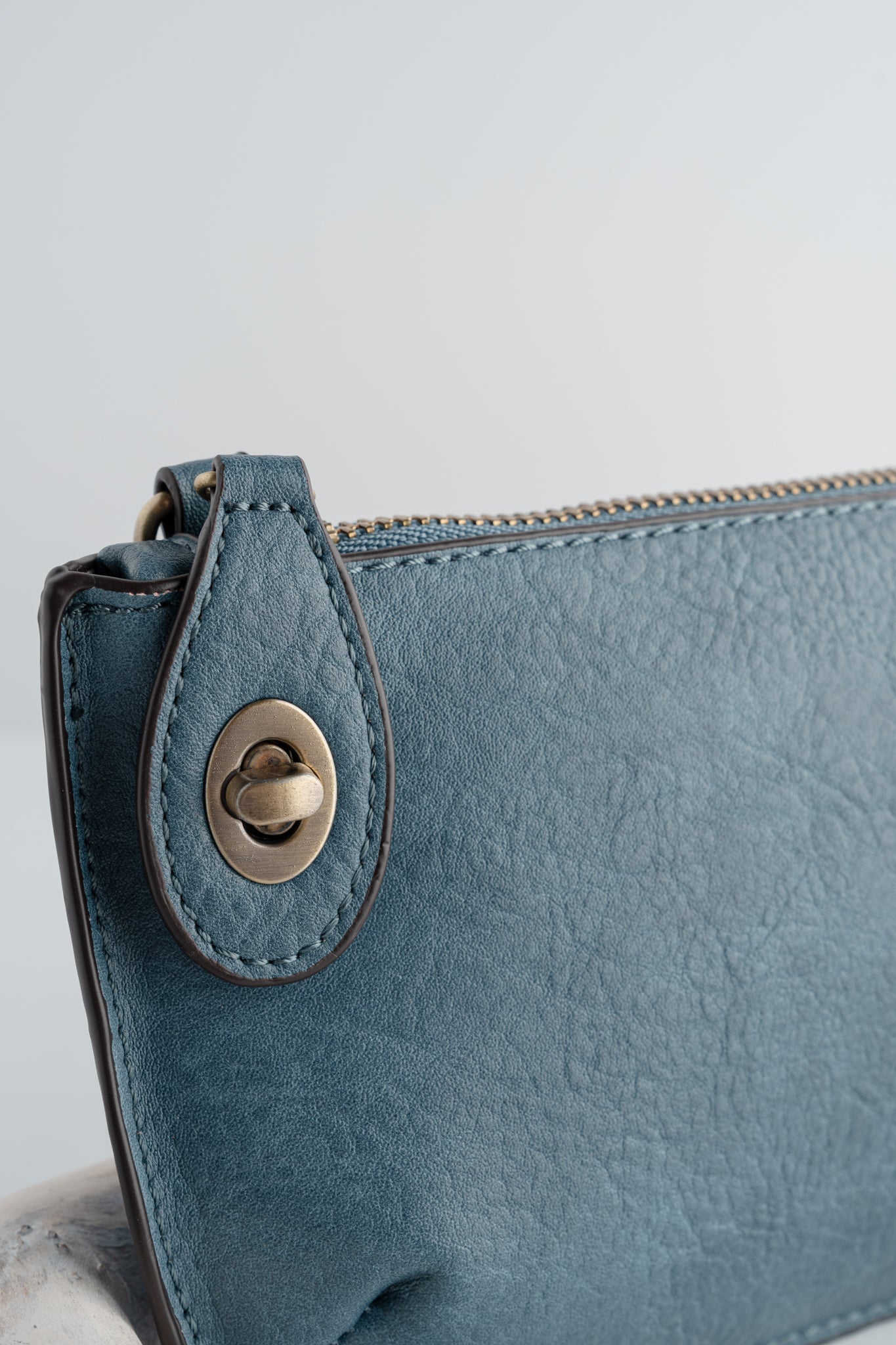 Joy Accessories Mini Crossbody Wristlet, Washed Denim 