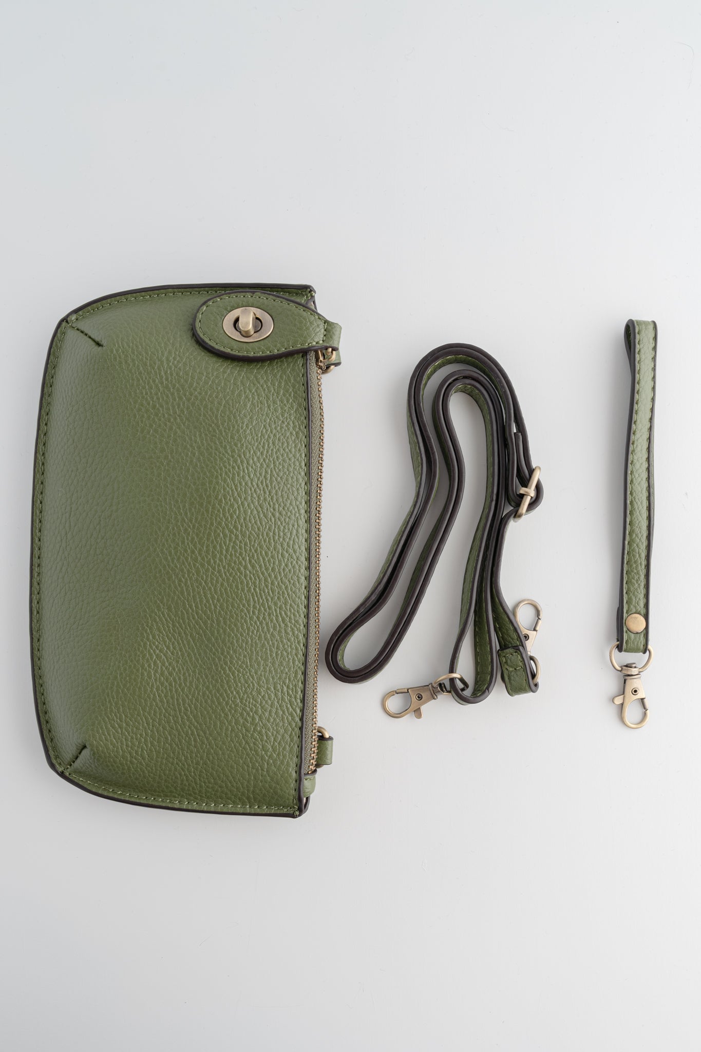 Joy Accessories Mini Crossbody Wristlet, Dark Olive 