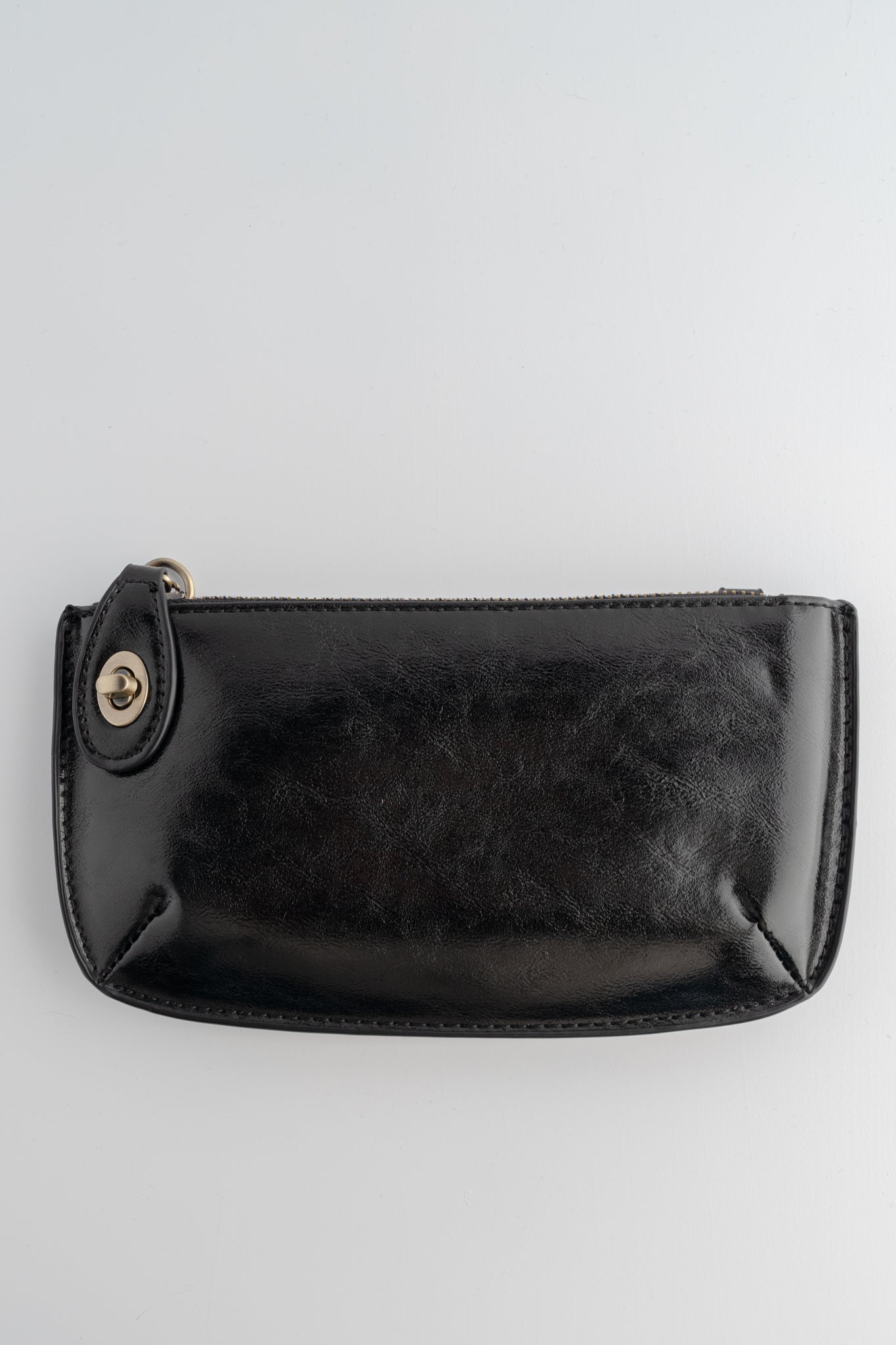Joy Accessories Mini Crossbody Wristlet, Liquid Metal Black 