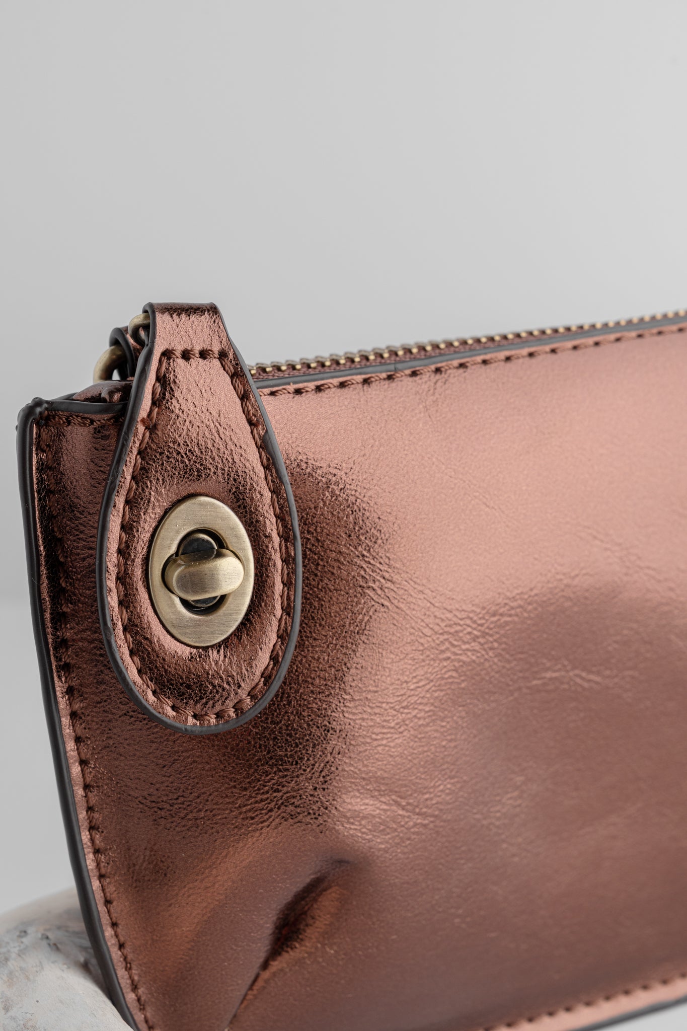 Joy Accessories Mini Crossbody Wristlet, Liquid Metal Copper 