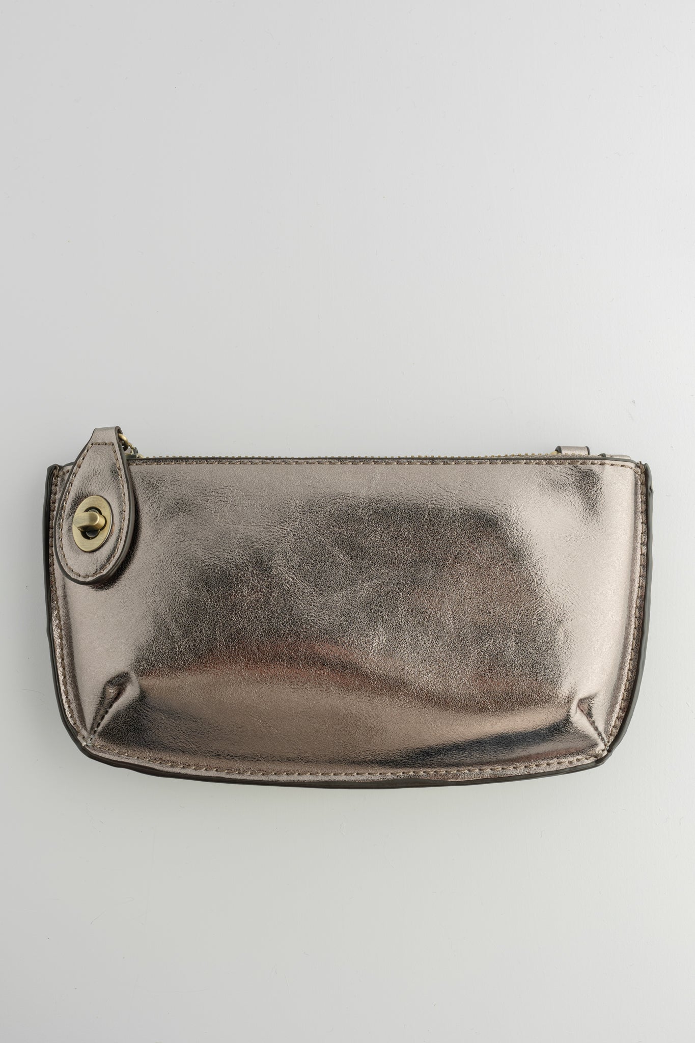 Joy Accessories Mini Crossbody Wristlet, Liquid Metal Chrome 
