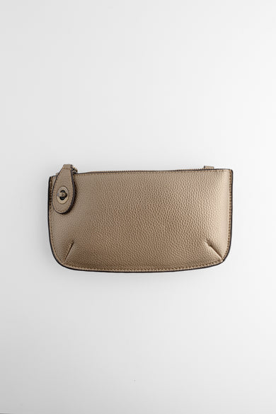 Joy Accessories Mini Crossbody Wristlet - Metallic Light Bronze 