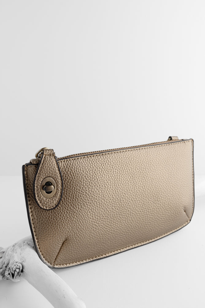 Joy Accessories Mini Crossbody Wristlet - Metallic Light Bronze 