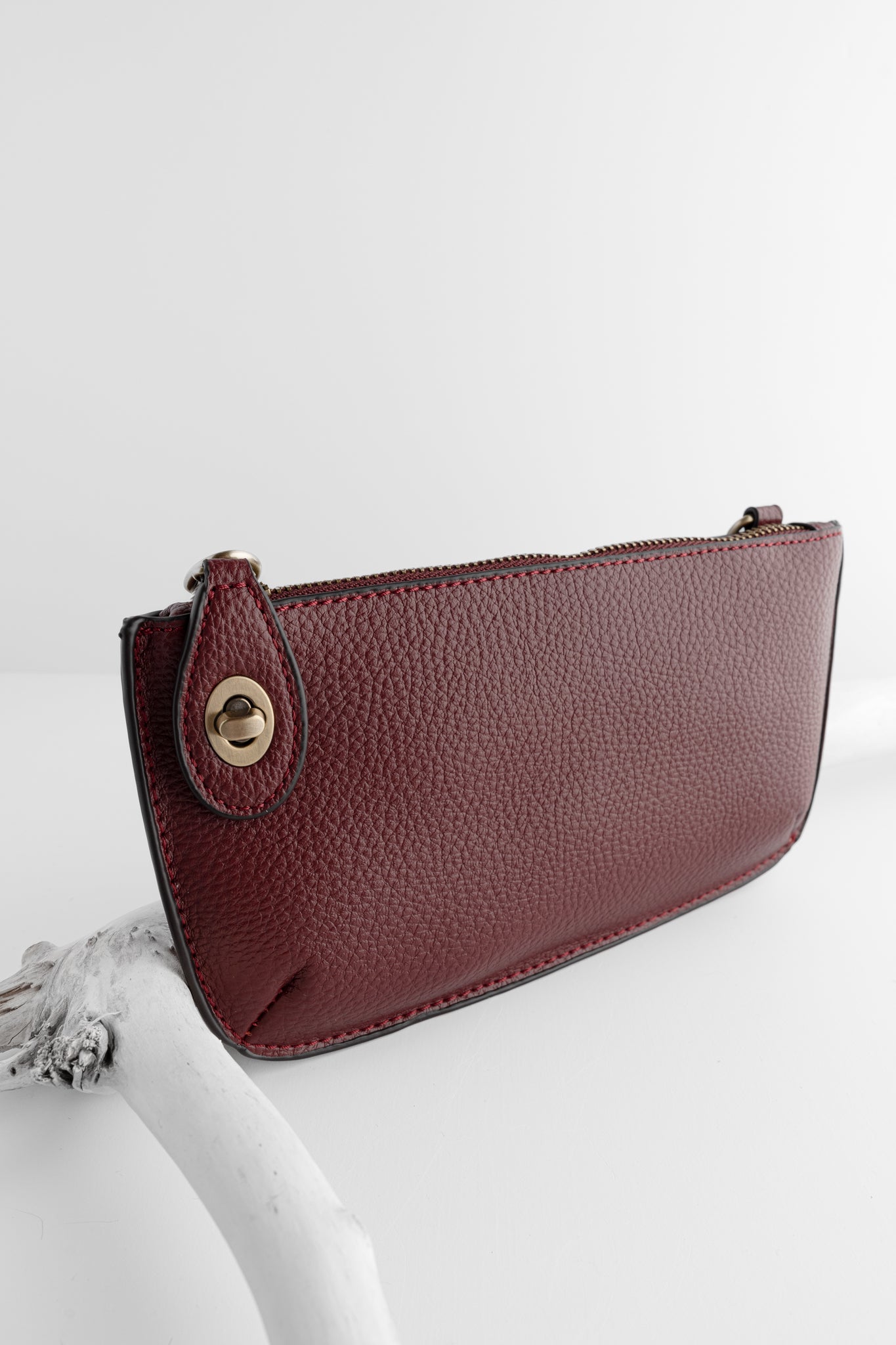 Joy Accessories Mini Crossbody Wristlet, Deep Crimson 