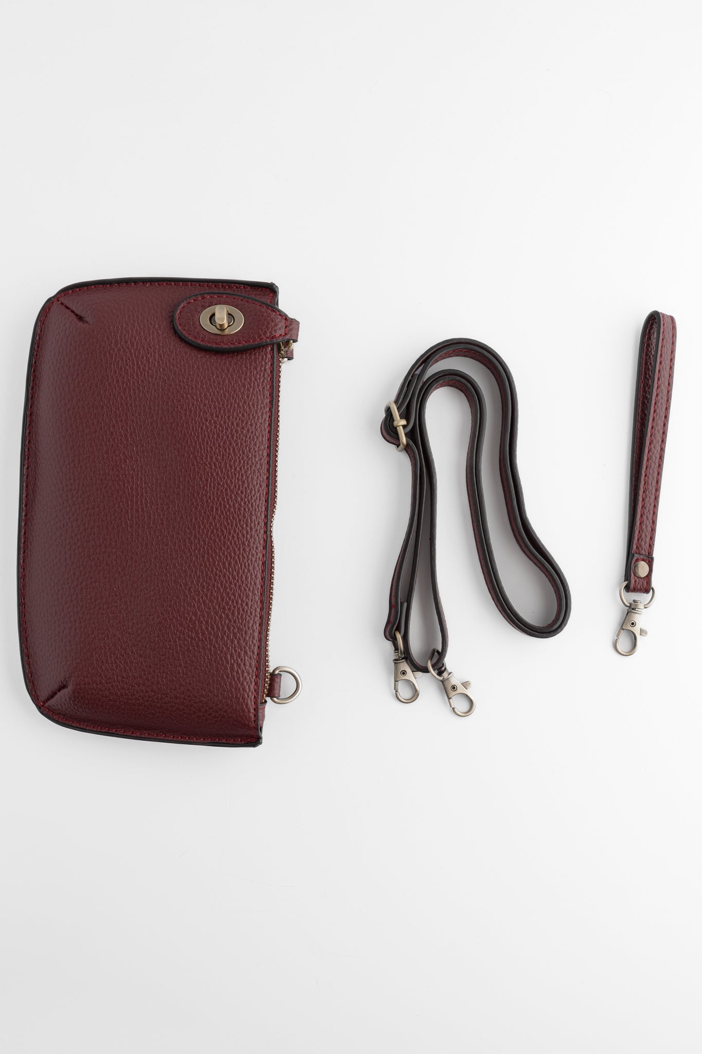Joy Accessories Mini Crossbody Wristlet, Deep Crimson 