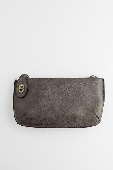 Joy Accessories Mini Crossbody Wristlet, Metallic Dark Chrome 