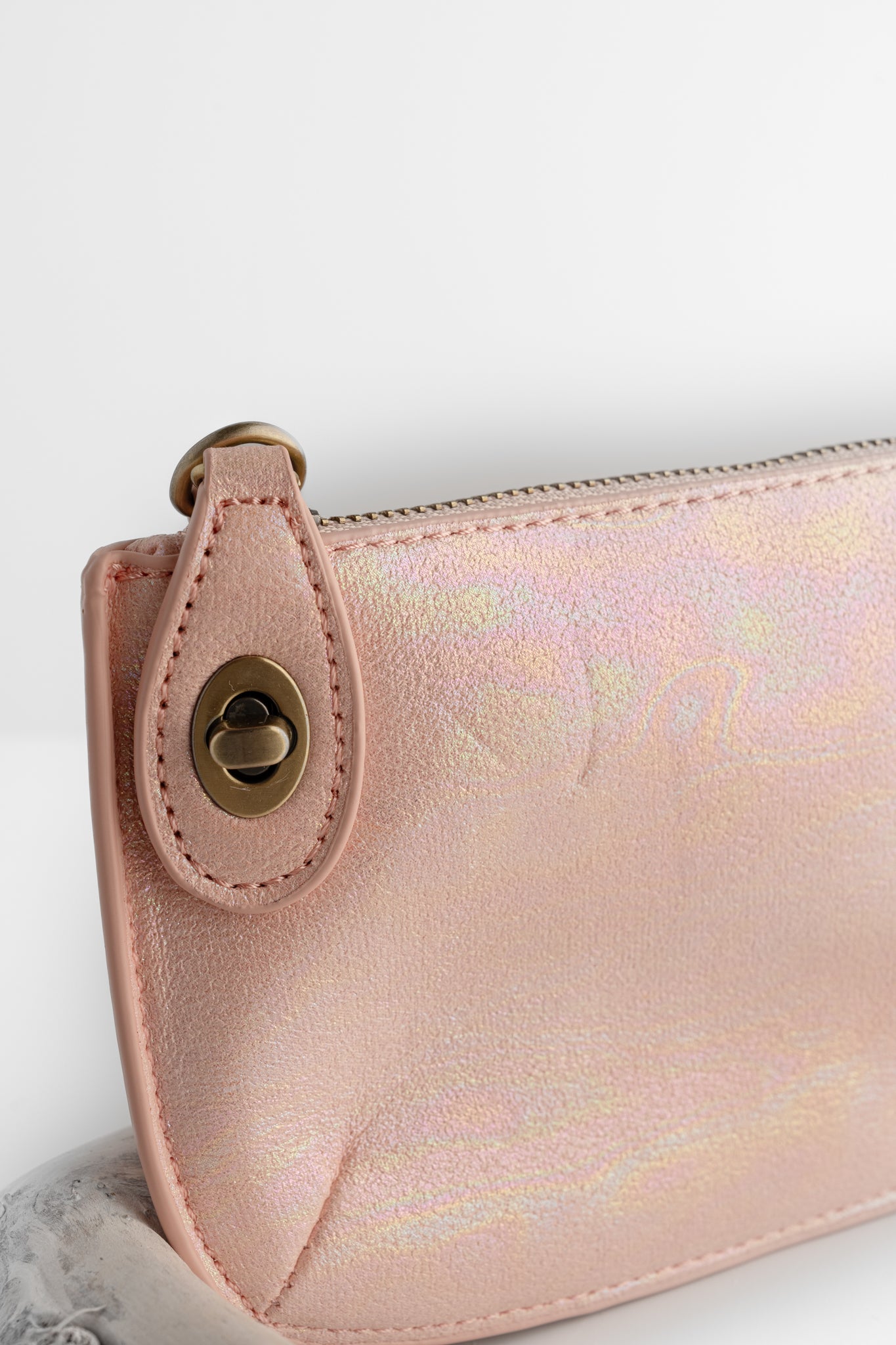 Joy Accessories Mini Wristlet Clutch, Holographic Pink 
