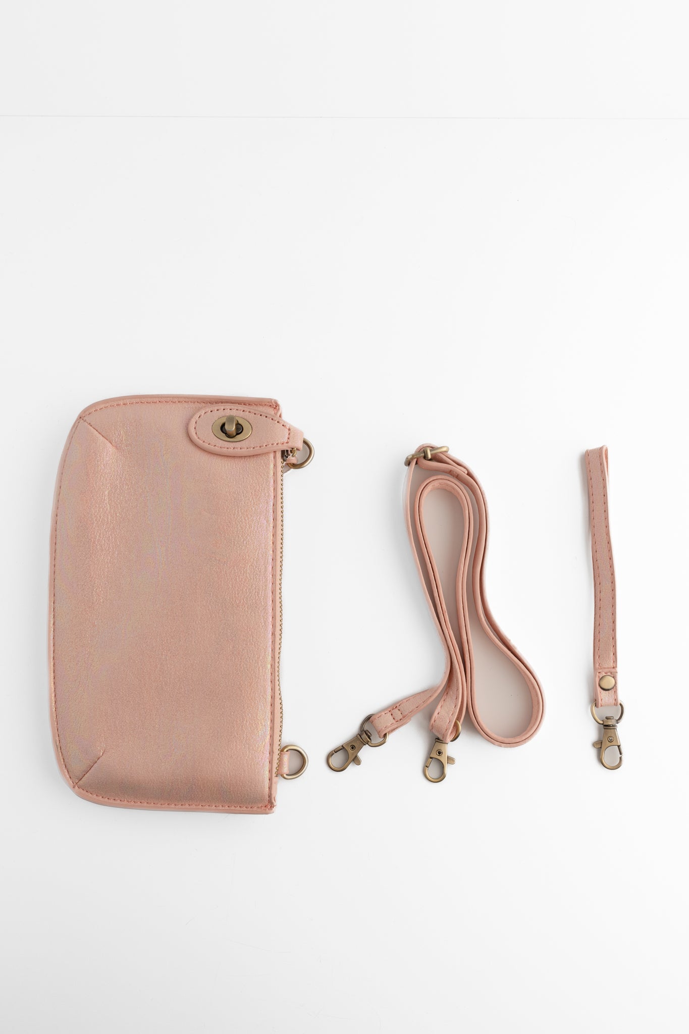 Joy Accessories Mini Wristlet Clutch, Holographic Pink 