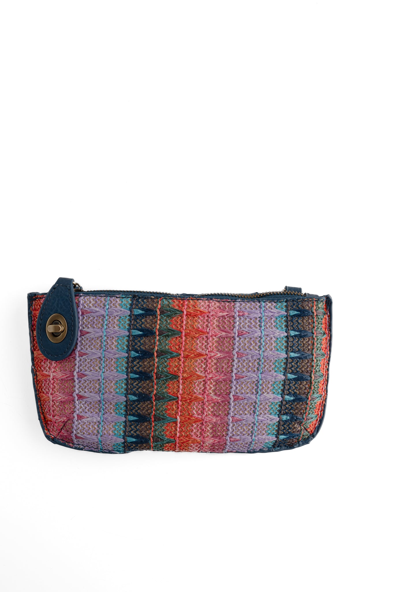 Joy Accessories Straw Mini Wristlet Clutch, Deep 
