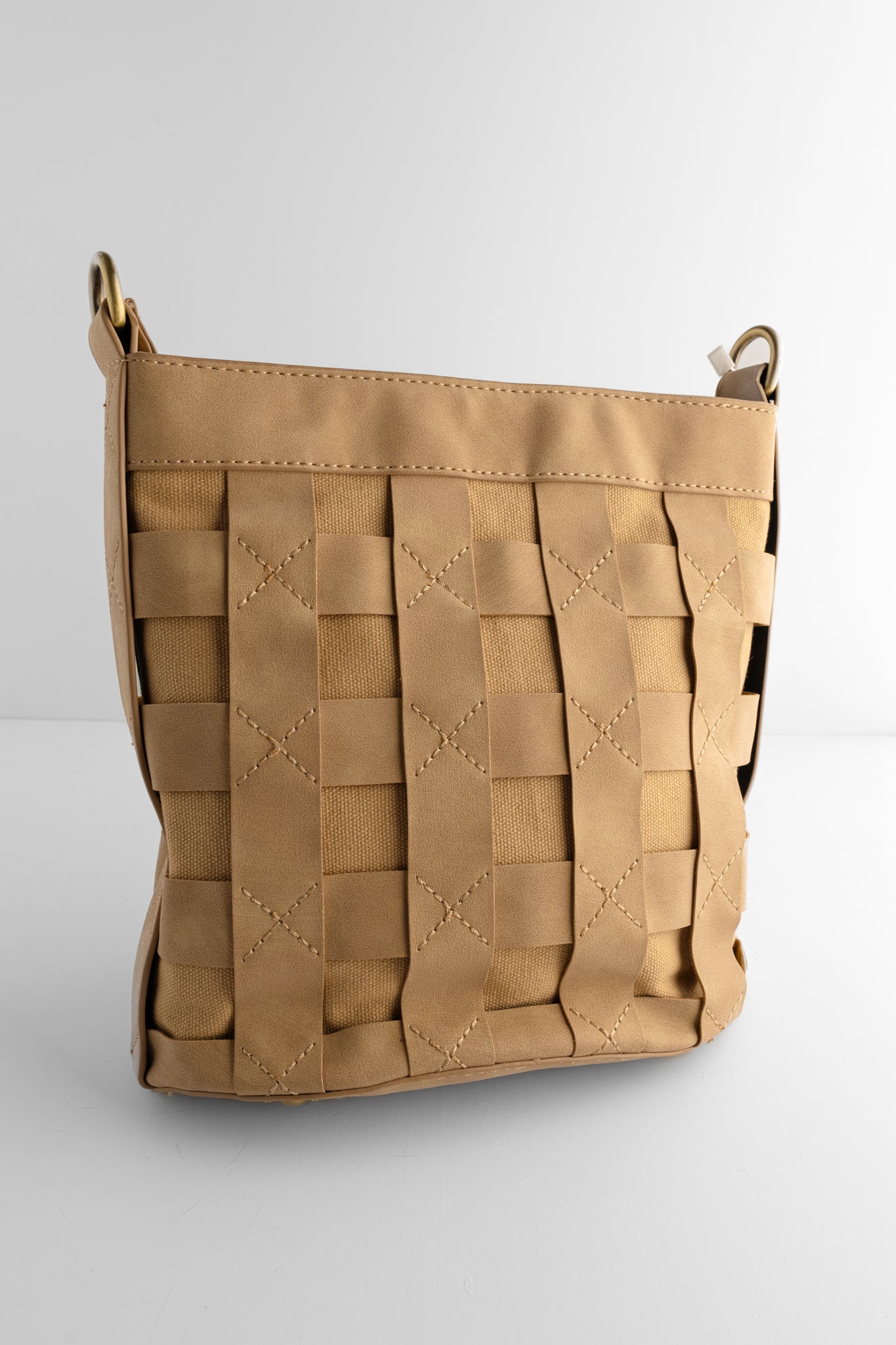 Joy Accessories Brianna Cage Bucket Bag, Sand 