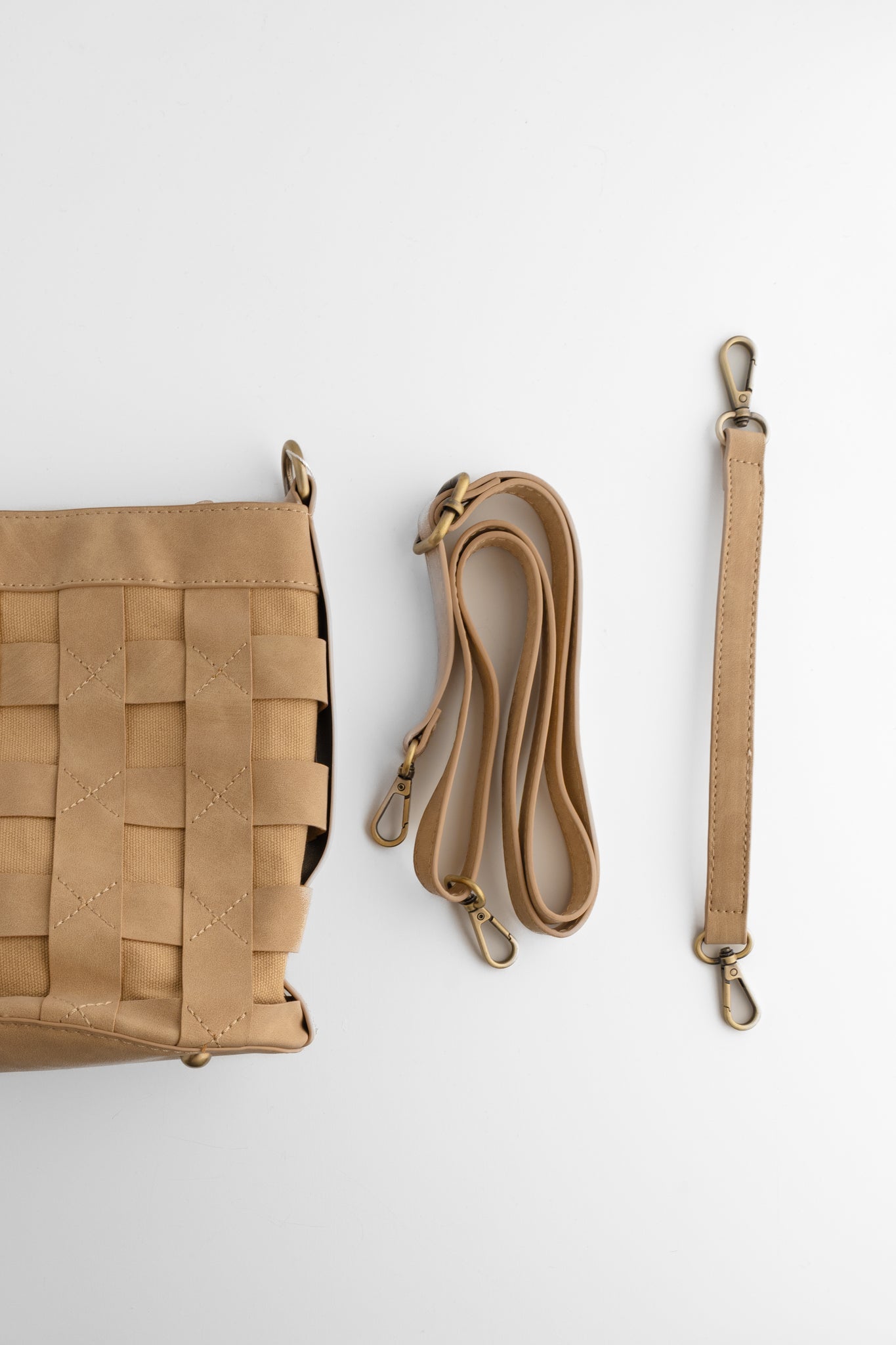 Joy Accessories Brianna Cage Bucket Bag, Sand 