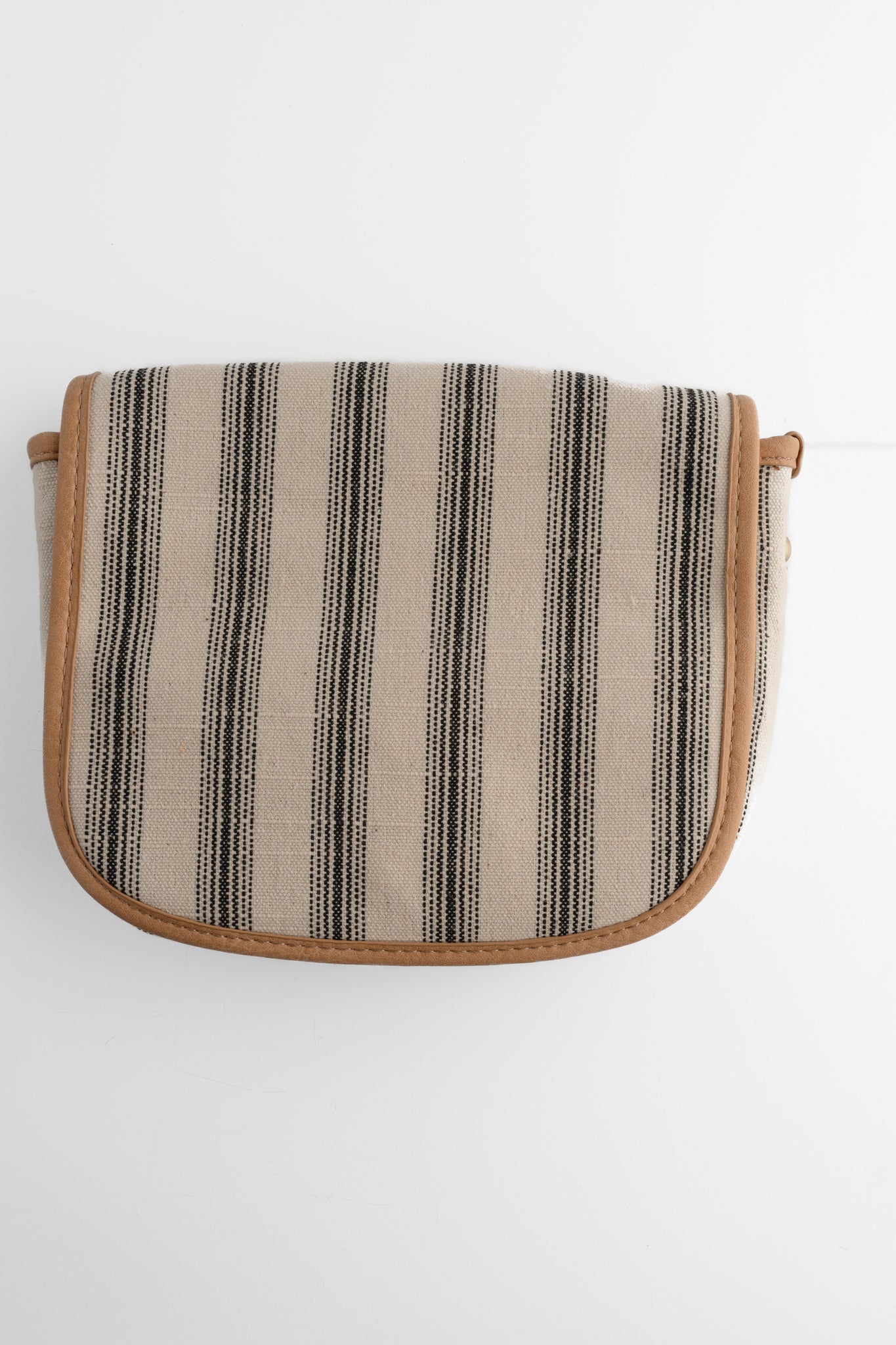 Joy Accessories Canvas Saddle Bag, Black Pencil Stripe 
