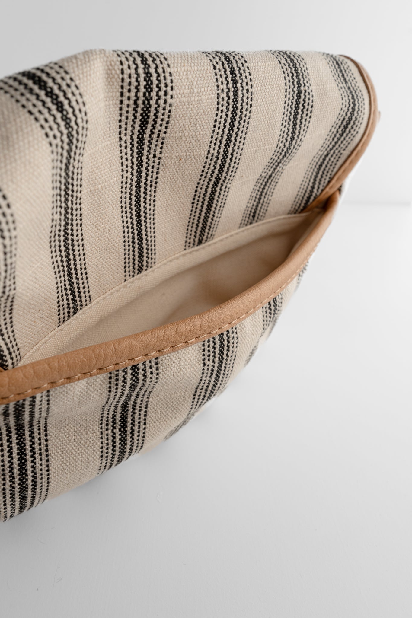 Joy Accessories Canvas Saddle Bag, Black Pencil Stripe 