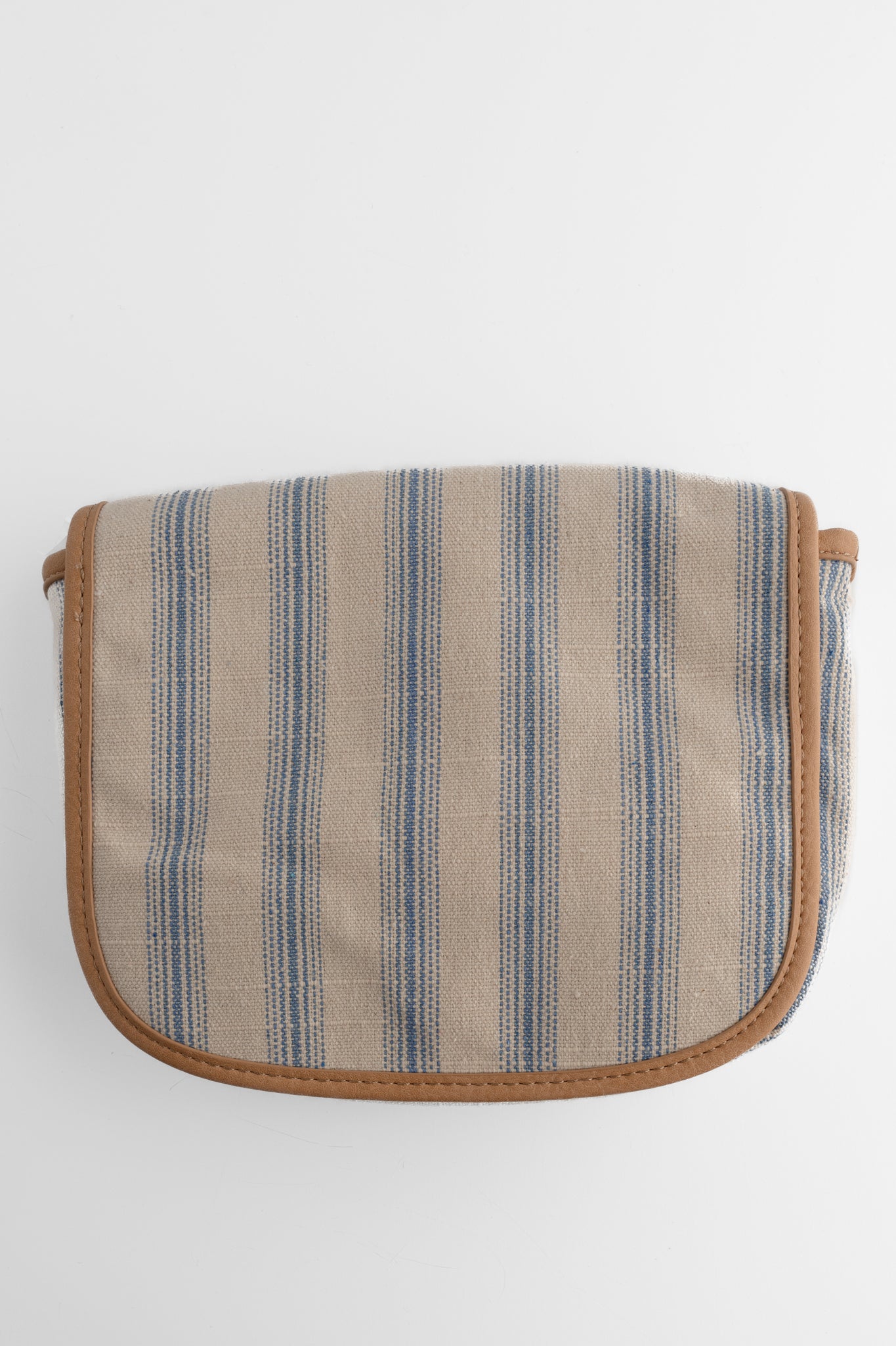 Joy Accessories Canvas Saddle Bag, Blue Pencil Stripe 