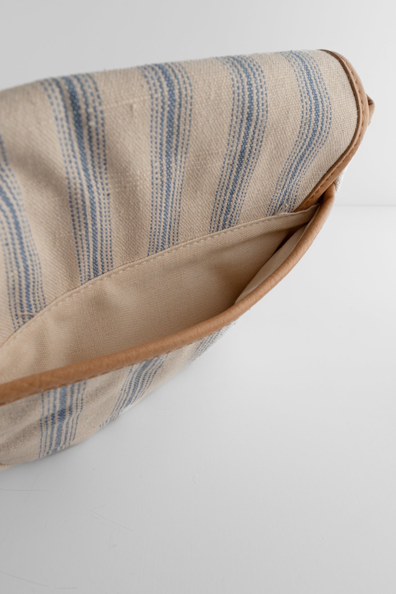 Joy Accessories Canvas Saddle Bag, Blue Pencil Stripe 
