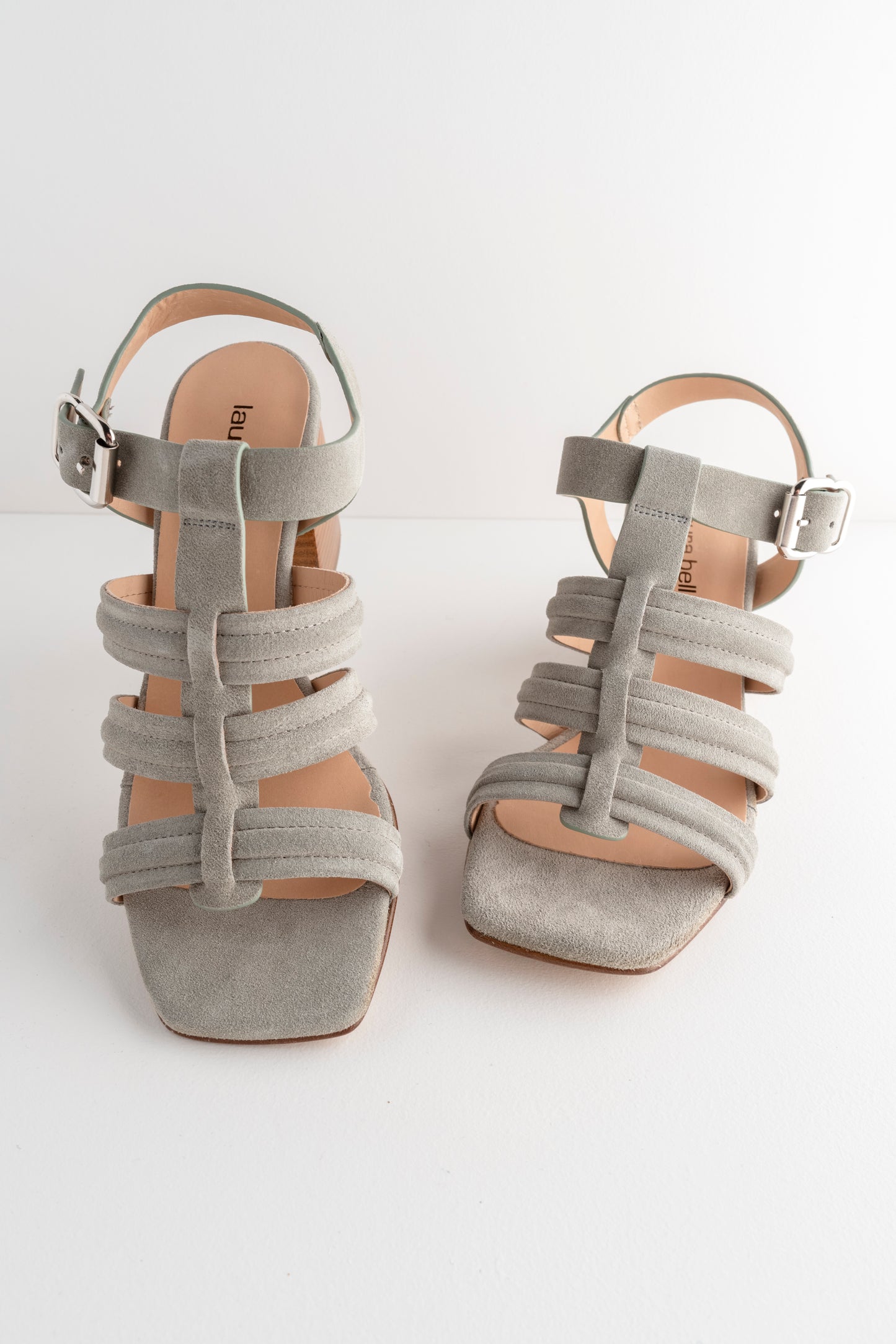 Laura Bellariva Suede Stacked Heel, Haze 
