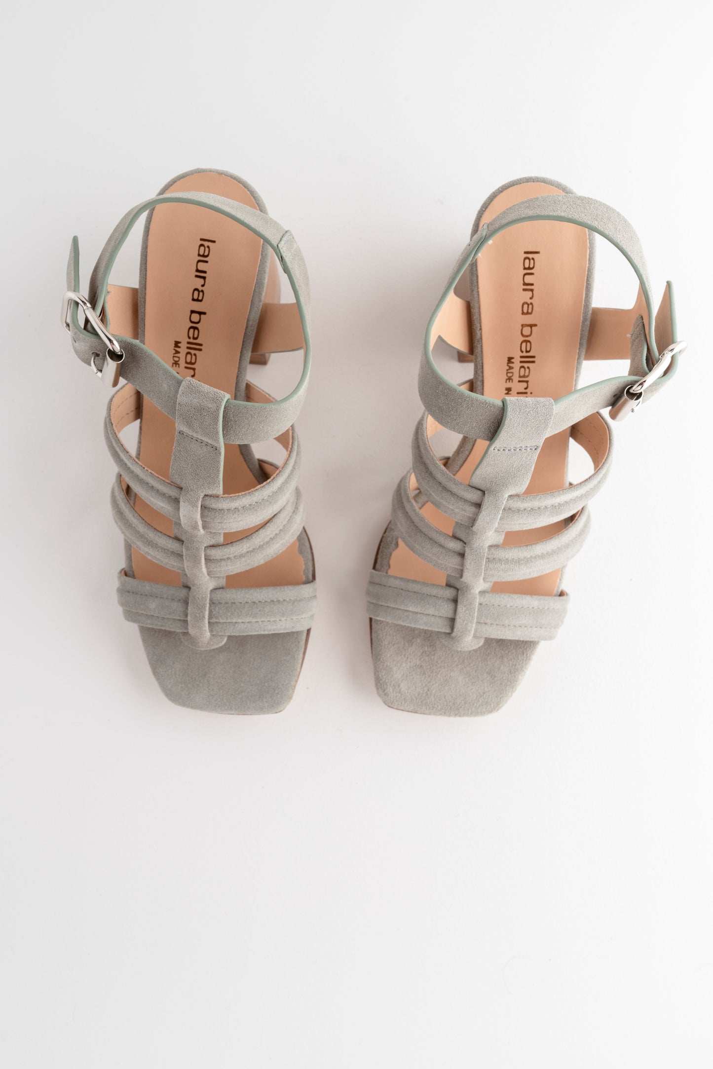 Laura Bellariva Suede Stacked Heel, Haze 