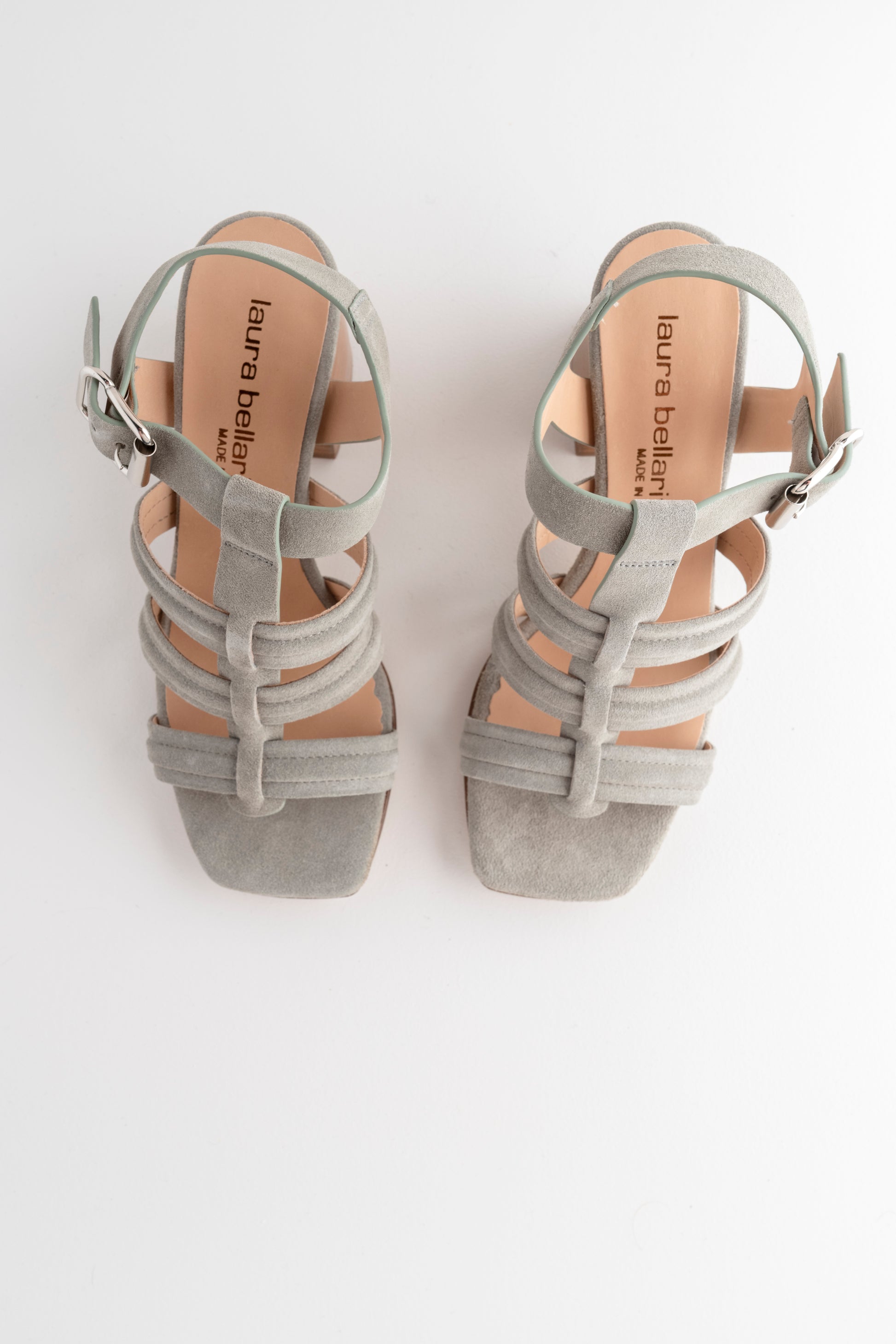 Laura Bellariva Suede Stacked Heel, Haze 