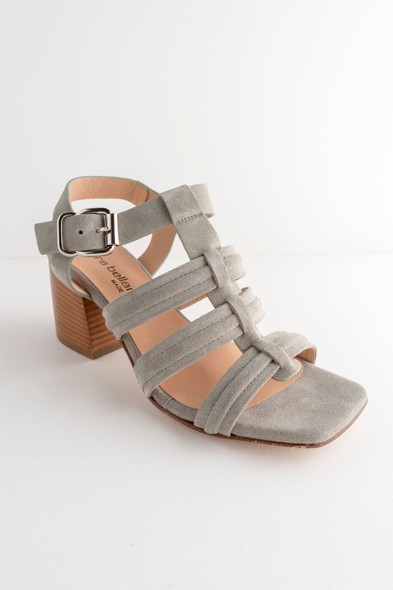 Laura Bellariva Suede Stacked Heel, Haze 