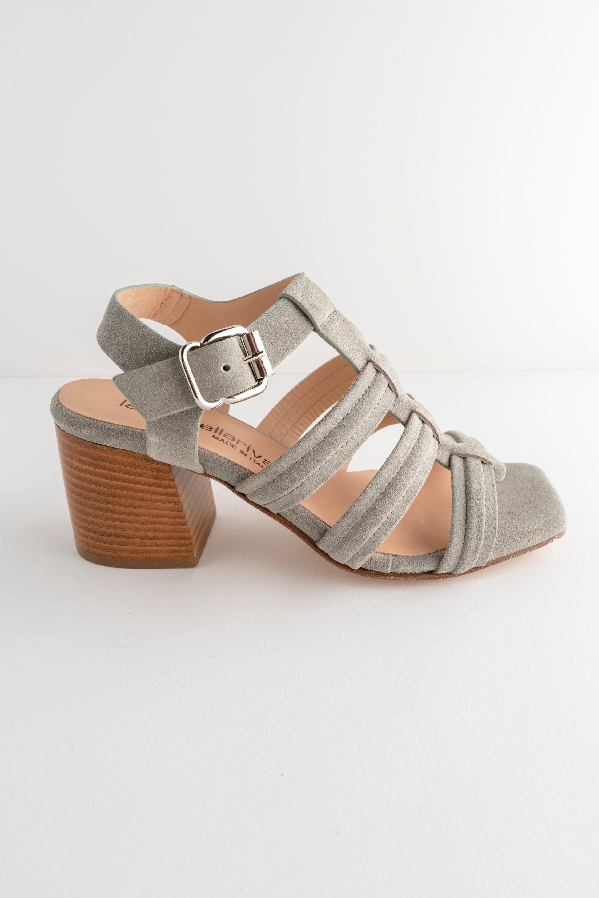 Laura Bellariva Suede Stacked Heel, Haze 