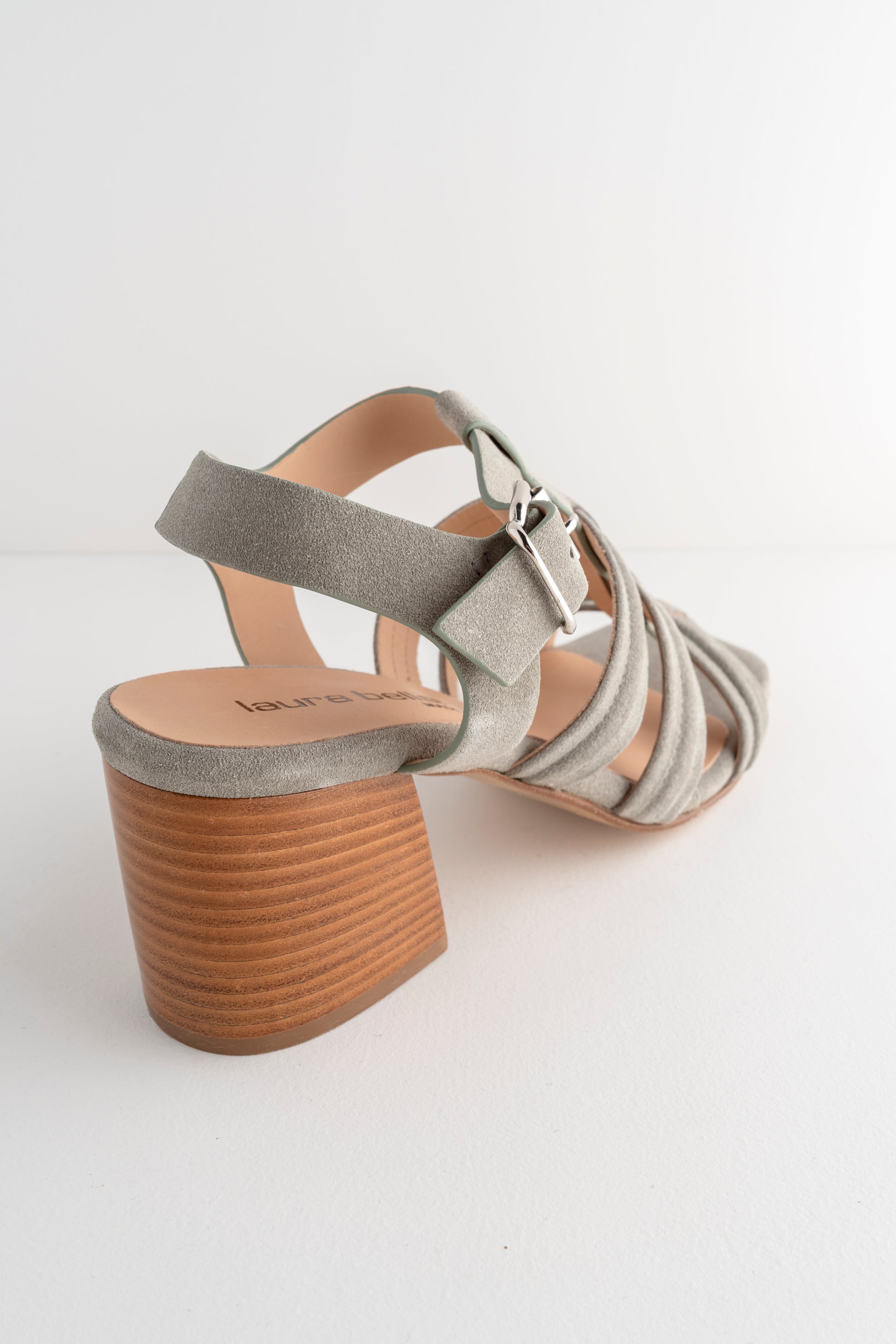 Laura Bellariva Suede Stacked Heel, Haze 
