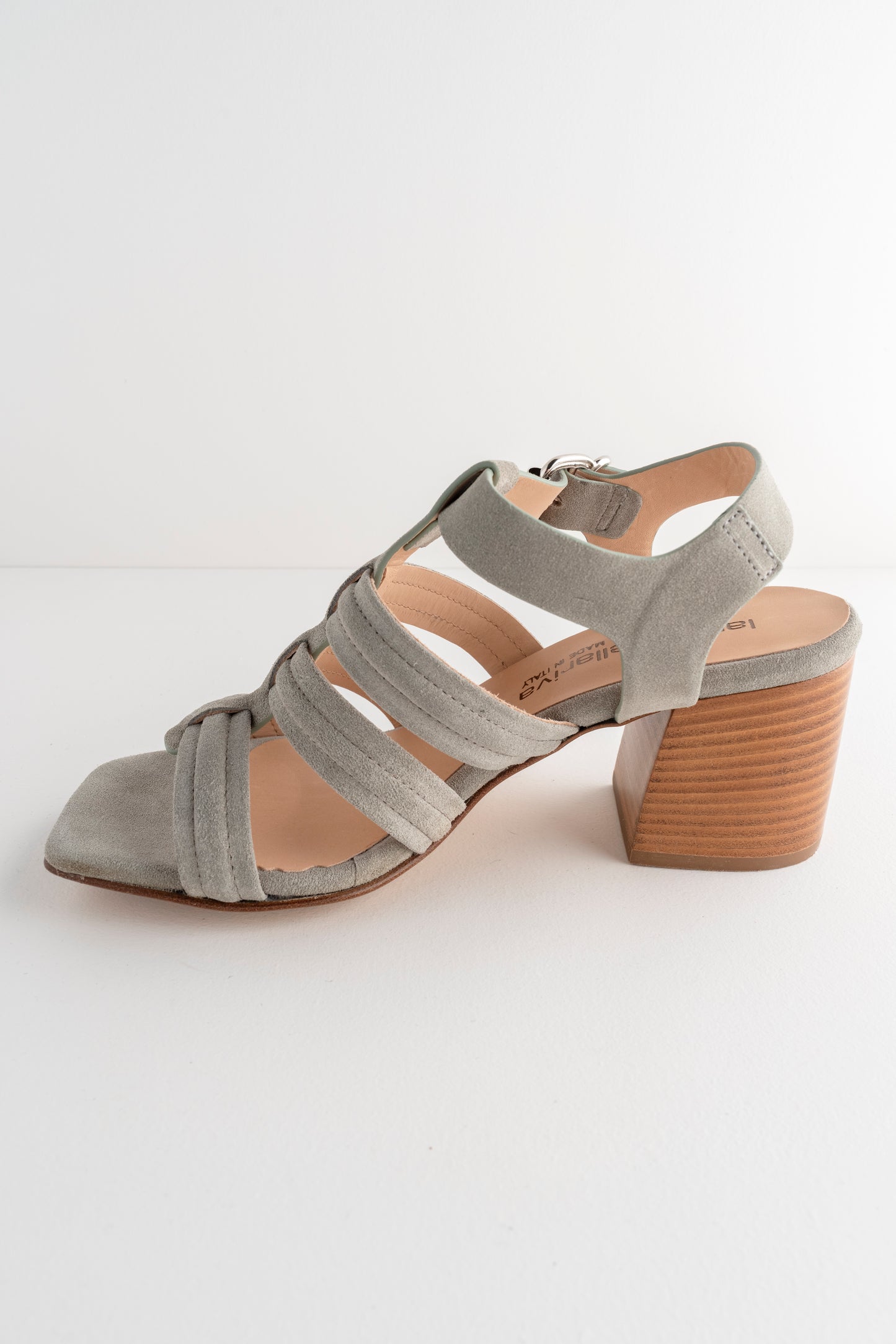 Laura Bellariva Suede Stacked Heel, Haze 