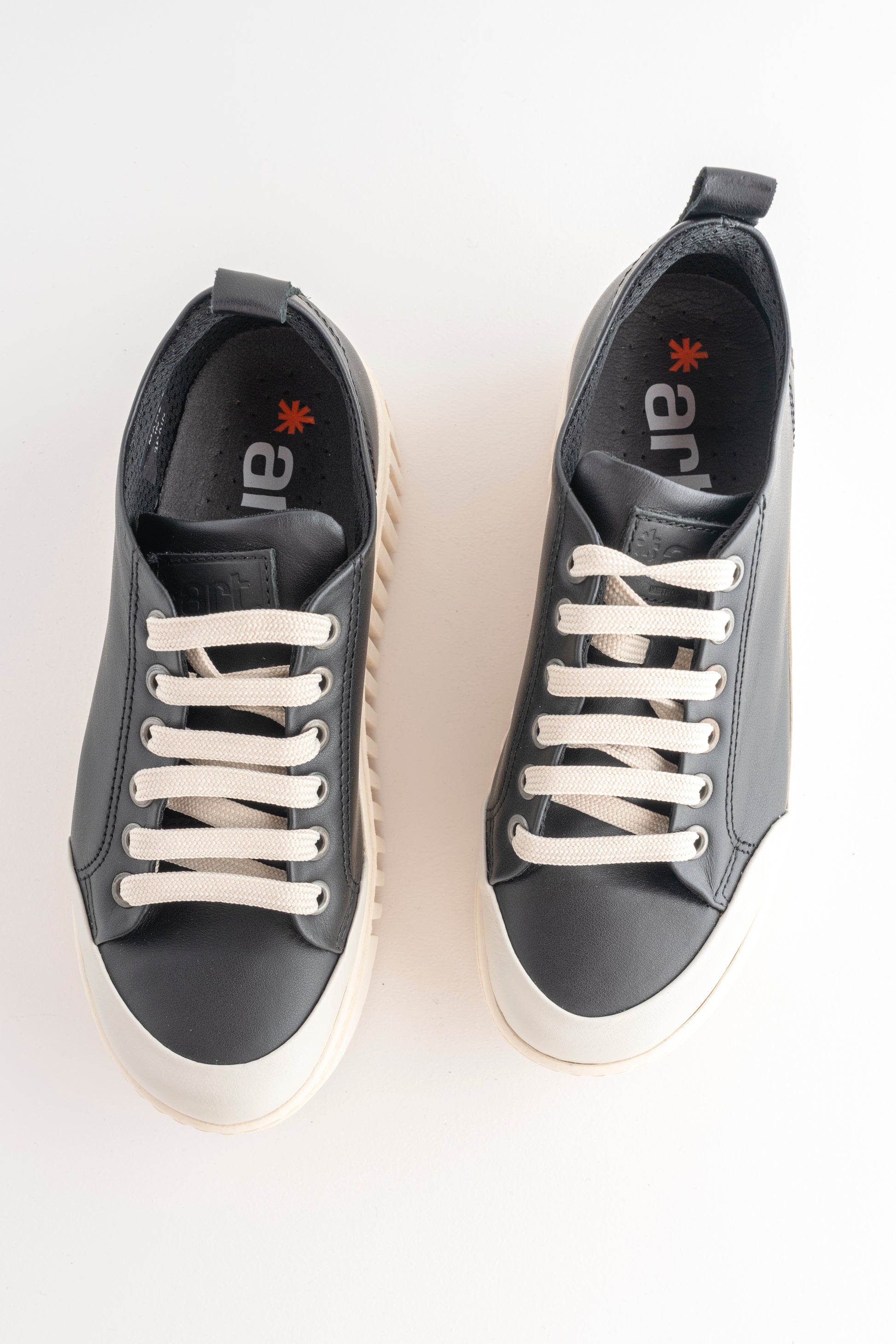 Art Leather Brighton Sneaker, Black Leather 