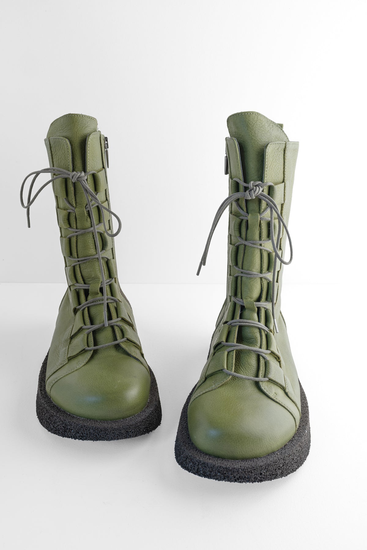 Lofina Lace Up Platform Boot, Moss Green 